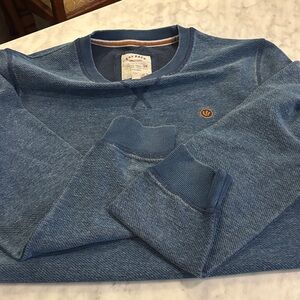 Fat Face Men's Textured Blue Crewneck Sweatshirt